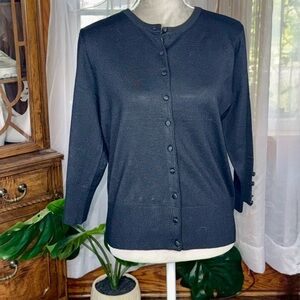 Audrey & Grace Black Knit Cardigan